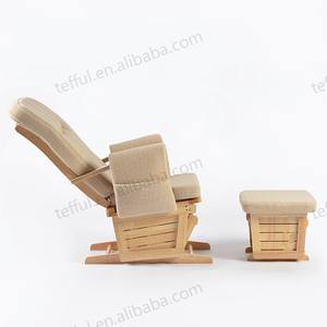 Fauteuil à bascule moderne en bois naturel, fauteuil pouf personnalisable, meubles d'usine pour la maison et le salon - Product Image 2