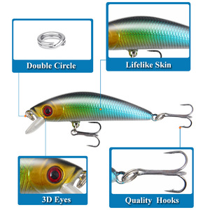 Leurre Minnow XY 52 7,2 cm 7,5 g pour la pêche au bar en eau moyenne avec vis à cliquet - Product Image 4