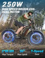 Duotts S26 48V Double Moteur Vélo Électrique Pneus Larges Tout-Terrain avec Batterie, VTT Hybride pour Adulte – Entrepôts UE UK