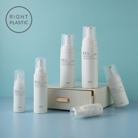 Bouteille ronde en PE RiGHT PLASTIC FEA 30ml 60ml 120ml 100ml 150ml 200ml Contenant cosmétique personnalisé Bouteille vide avec pompe moussante pour nettoyant visage