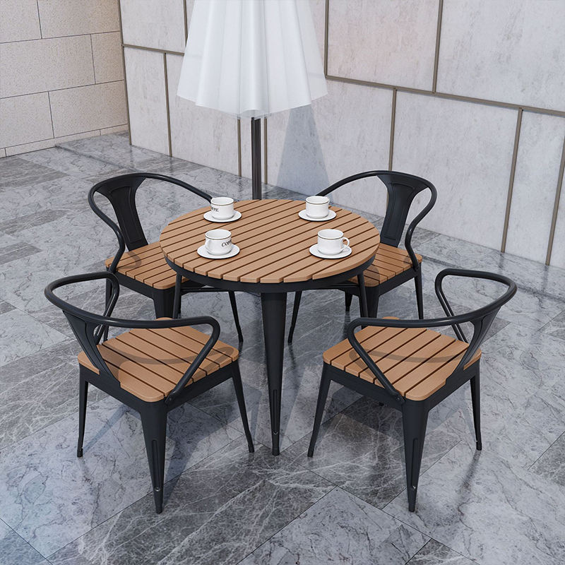 Metal chair4+round table