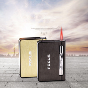 <span class=keywords><strong>Portasigarette</strong></span> personalizzato integrato per accendisigari antivento con cartuccia automatica multicolore - Product Image 1