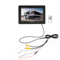 Monitor de Coche Genérico con Conector DC y AV de 12V 24V, Pantalla LCD de 7 Pulgadas para Video, Retrovisor, Cámara de Marcha Atrás, para Camiones y Autobuses