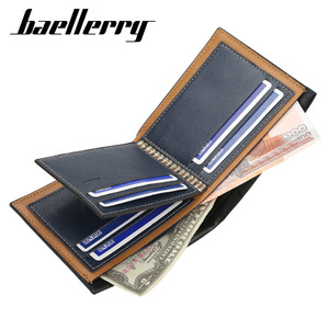 กระเป๋าสตางค์แบบสั้นสำหรับผู้ชาย Baellerry หนัง PU ช่องใส่บัตรหลายช่อง แบบพับสามตอน สีดำและสีน้ำตาลเข้ม ใช้ได้ทุกวัน - Product Image 2