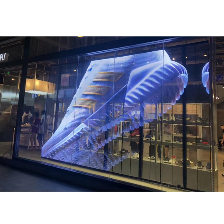 Video Window Scenes Led High Brightness Full Color Glass Window LED Video Wall Advertising LED ...