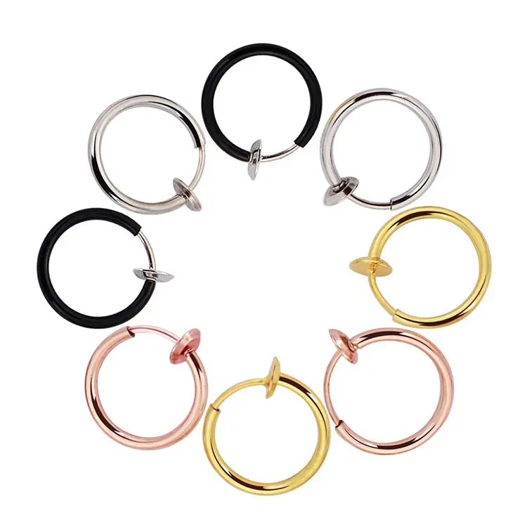 Vriua Neus Ring Goth Punk Lip Oor Neus Clip Op Septum Piercing Neus Ring Hoop Lip Hoop Ringen Oorbellen