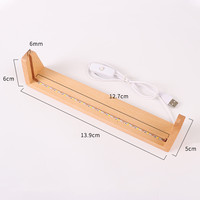 Vente en gros de cadre photo en bois en forme de U pour décoration intérieure DIY personnalisé, base d'affichage, cadre photo en acrylique, veilleuse LED