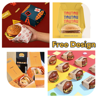 Easy Assembly Custom Logo Printing Fast Food Disposable Foldable Paper Burger Box for Catering Service Packaging