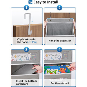 Hanging Closet Organizer Non Woven Fabric 5 Tier Storage Bag For Bedroom Multipurpose <b>Hook</b> Type - Product Image 3