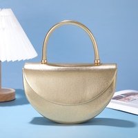 Sac de soirée semi-circulaire métallique pour femme, avec rabat magnétique, chaîne bandoulière, pour mariage, bal de promo, soirée, sac à main formel pour femme