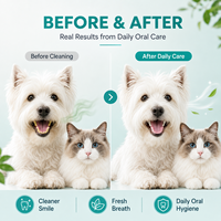 Talla grande 50PCs Limpieza de dientes de perro Cuidado dental Cuna de dedos-Cuidado bucal para perros-Reduce el mal aliento Sarro y placa