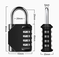 YH8432 Cadenas à code numérique miniature coloré à 4 chiffres, accès facile par combinaison, fabriqué en alliage de zinc durable