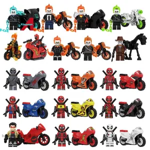 Kf6100 Kf6120 Figura de Piscina de Aranha Mortal Mini Com Blocos de Construção de Motocicleta Brinquedo Inteligente para Crianças