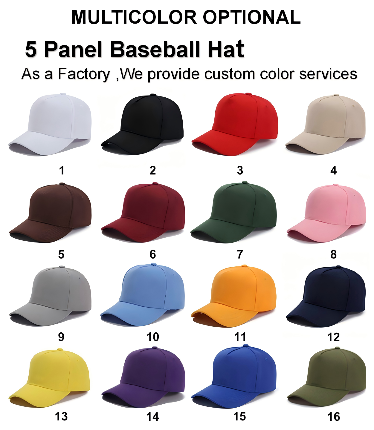 Gorra de béisbol de 5 paneles