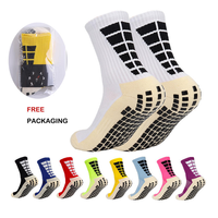 Échantillon gratuit, chaussettes de football antidérapantes pour hommes de qualité supérieure, personnalisées en spandex/nylon/coton, respirantes et à séchage rapide pour l'automne