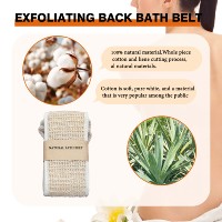 Sangle de bain exfoliante en coton naturel double face pour le dos, ceinture de douche écologique pour le gommage corporel