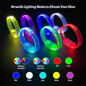 สายรัดข้อมือกระพริบไฟ LED สร้อยข้อมืออิเล็กทรอนิกส์เรืองแสงในที่มืดกำไลสำหรับปาร์ตี้บาร์คอนเสิร์ตเดินป่าตอนกลางคืน - Product Image 2