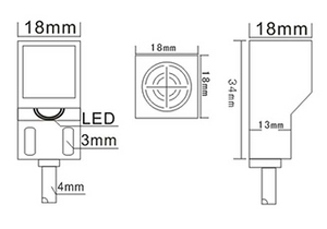 KJT высокое качество Y18 Non-flush NPN PNP <span class=keywords><strong>2</strong></span>-проводной квадратный индуктивный датчик приближения переключатель с CE - Product Image 3