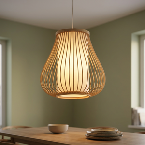 LAMPE LANTERNE Lustre en bambou tissé à la main Lampe suspendue en bambou Lampe lanterne en bambou naturel Éclairage en bambou artisanal - Product Image 2