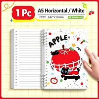 Carnet à spirale Apple Cat à feuilles mobiles, design élégant, pour étudiante, mignon, épais