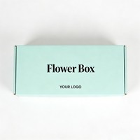 Boîtes à fleurs pliables en carton ondulé personnalisées en gros, impression à l'encre de soja, gaufrage doré, emballage pour fleurs, boîtes d'expédition plates, économie de coût