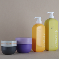 Pots en plastique colorés vides brillants de 300g 500g rechargeables pour lotion pour le corps et revitalisant pour les soins de la peau
