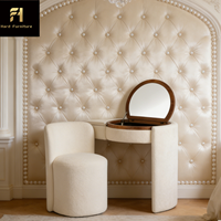 Coiffeuse de rangement créative de haute qualité avec miroir, très populaire auprès des influenceurs, ensemble de coiffeuse pliable pour chambre à coucher