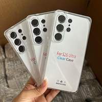 Coque transparente pour Samsung S26 Ultra S25 Edge S24 FE S23 S22 Plus, en TPU souple, protection intégrale de l'objectif de l'appareil photo