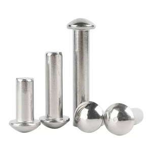 Rivets pleins sur mesure, rivets à tête champignon ronds en acier et aluminium, rivets durables en laiton et en cuivre, norme DIN - Product Image 1