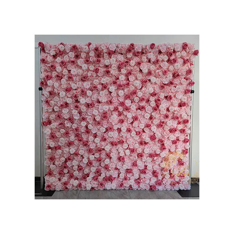 Peach Party Decorations Wild Pink Panel Flower Wall Backdrop Stand for Wedding Event