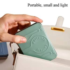 Ensembles de couverts pliables en acier inoxydable d'ustensiles de voyage détachables pour le pique-nique - Product Image 3