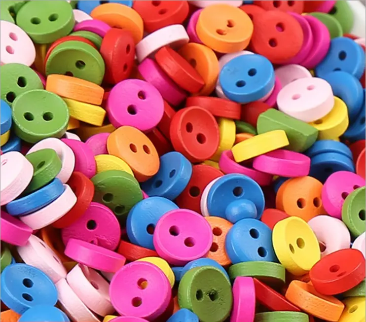 Peinture de boutons de couleur créative maternelle enfants boutons de couleur en bois faits à la main bricolage