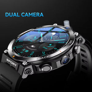 Montre intelligente d'appel vidéo à double caméra pour hommes Navigation GPS 4G Carte Sim IP67 Étanche-Android Wifi <span class=keywords><strong>Smartwatch</strong></span> Bande de gel de silice - Product Image 1