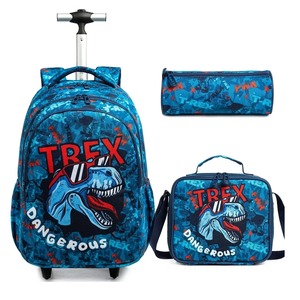 <span class=keywords><strong>Cartable</strong></span> Sacs d'école pour enfants Sac <span class=keywords><strong>à</strong></span> dos <span class=keywords><strong>à</strong></span> roulettes pour garçons Fille Voyage Sac <span class=keywords><strong>à</strong></span> dos roulant École Trolley Sac Ensemble avec boîte <span class=keywords><strong>à</strong></span> lunch - Product Image 1