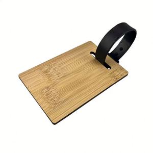 Bamboo Wood Luggage Tag with a Removable Address Label Promotional <b>Gifts</b> Eco-friendly Customized Laser Printing Luggage Tag - Product Image 3