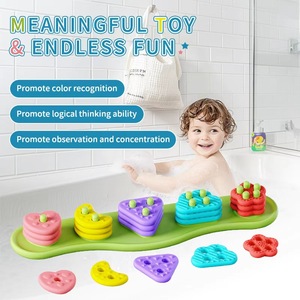 Bloques de Silicona para Bebés, Juguete Sensorial, Juguete de Clasificación y Apilamiento de Colores, Textura Suave, Juguete Educativo de Aprendizaje para Bebés - Product Image 3