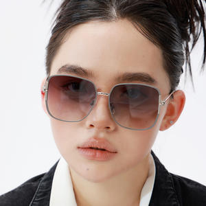 Nuevas gafas de sol polarizadas con montura cuadrada para mujer, montura metálica, protección UV400, lentes TAC de clase 2, Color negro C1C2C3C7C9 - Product Image 5