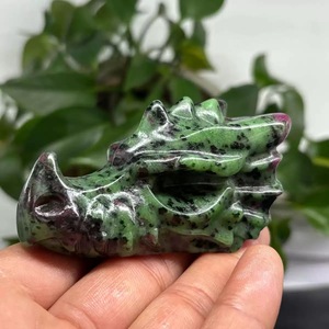 Crânes de dragon sculptés en cristal naturel et matériaux mixtes, pierres semi-précieuses, Wicca, Reiki, guérison, décoration intérieure, cadeaux d'Halloween - Product Image 5