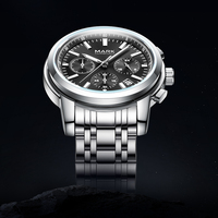 Reloj de Cuarzo para Hombre Mark Fairwhale, Acero Inoxidable, Resistente al Agua, Deportivo y Ejecutivo, con Visualización Luminosa de Fecha y Día de la Semana, FW-5056