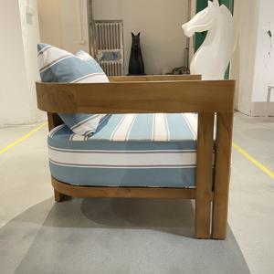 גבוהה טיק עץ ריהוט מלון חצר חצר בית וגן ספה חיצונית סט עם כריות ריהוט עץ טיק מודרני - Product Image 5