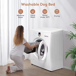 Venta al por mayor invierno sólido esponjoso moderno suave de lujo impermeable extraíble lavable gris claro Pluh cama para perros - Product Image 5
