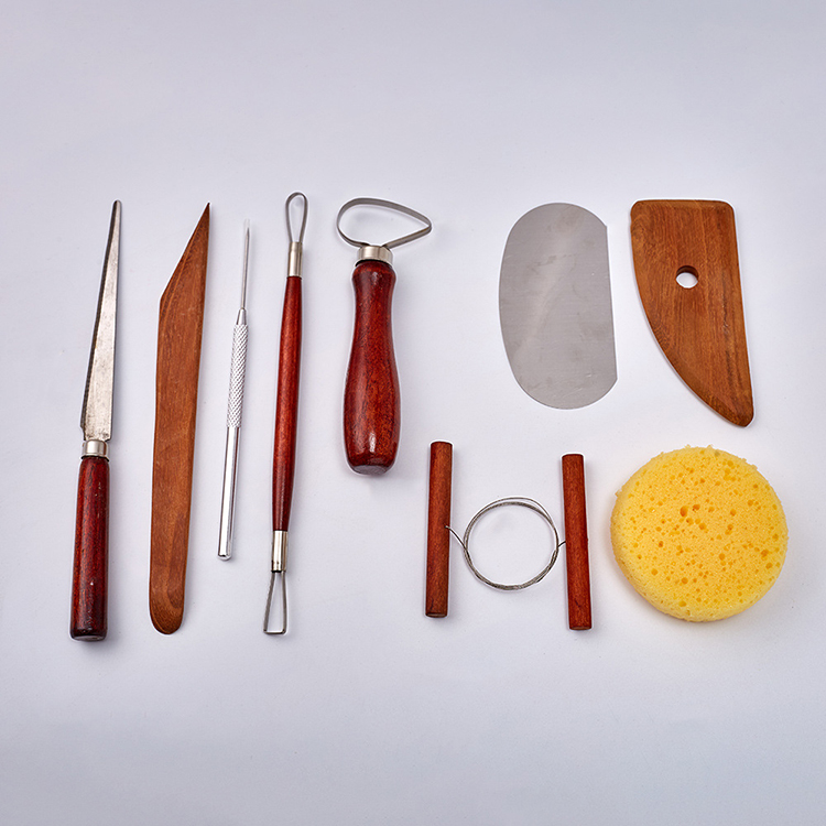 9 Pcs Ceramic Pottery Tools Wooden Clay Carving Sculpting Modeling Tools Red Wood Pottery Sculpting Tools Set