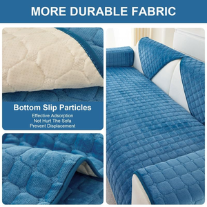 Furniture Protector Quilted Modern <b>Sofa</b> Cover Pure Cotton Washable <b>Slipcover</b> Elastic Breathable Living Room Use Full-size Shape - Product Image 3
