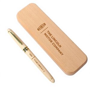Stylo en bois d'érable, coffret en bois de hêtre, stylo créatif en bois, activités de sculpture sur bois, stylo à bille commémoratif, cadeau, largeur d'écriture 0,5 mm, noir - Product Image 2
