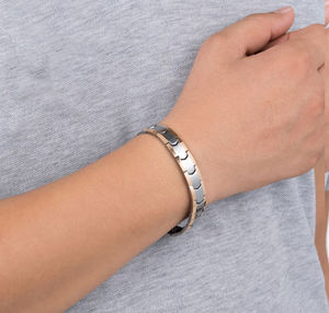 Pulsera de Tungsteno Plateado <span class=keywords><strong>para</strong></span> Parejas, con Aniones Biomagnéticos, Infrarrojo Lejano y Germanio, <span class=keywords><strong>para</strong></span> Hombres y Mujeres - Product Image 6