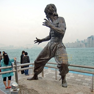 Statue du célèbre film Kung Fu de <span class=keywords><strong>Bruce</strong></span> <span class=keywords><strong>Lee</strong></span>, Sculpture en cuivre de Superstar chinoise grandeur nature - Product Image 4