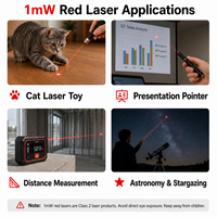 Module laser rouge 1mW 630nm 650nm TO56 à faible puissance, faisceau point, personnalisable OEM ODM, prix de gros usine pour jouet pour chat, stylo d'alignement