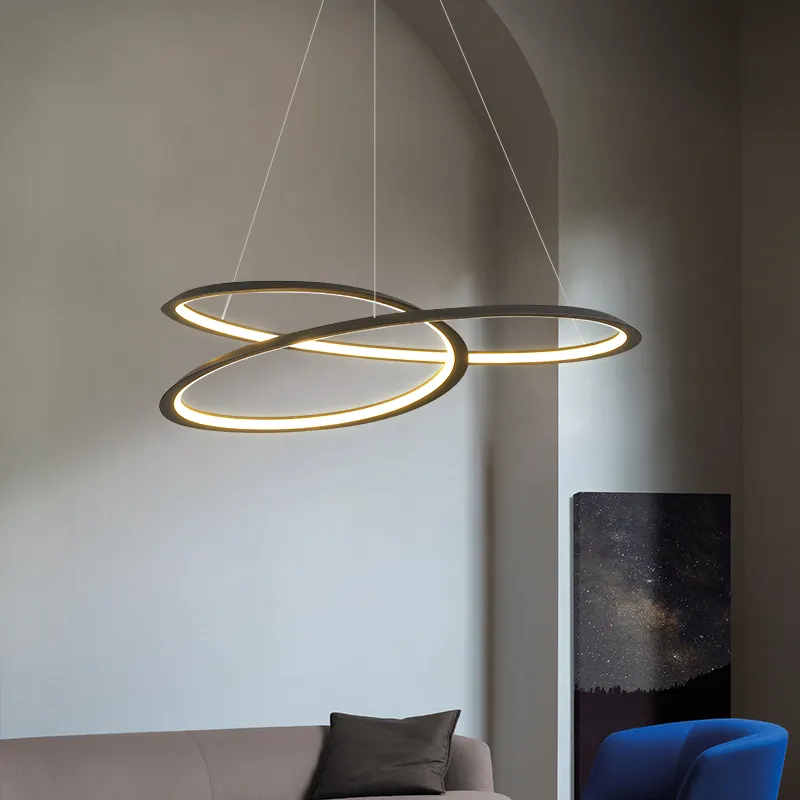 Simple chandelier lights for living room circ pendant light led modern LED living room acrylic chandelier ceiling light