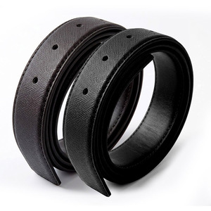 Sangle de ceinture de remplacement en cuir de vachette véritable Saffiano, fabriquée en Corée, 30 mm, 5 trous, 120 cm, sans boucle, pour hommes et femmes - Product Image 1