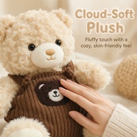 Adorable Ours en Peluche à Bretelles, Doux et Rembourré, en Fausse Fourrure de Lapin, Remplissage Coton PP, Plusieurs Tailles et Couleurs pour Adolescents